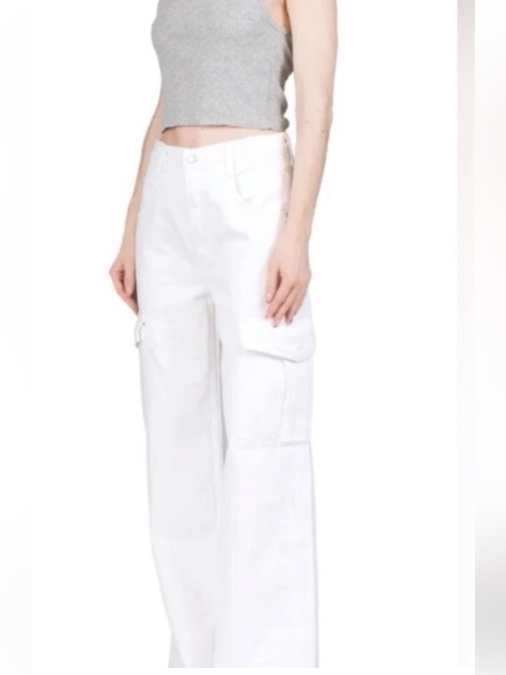 NWT AGOLDE Minka Denim Cargo Pant Size 23 Milkshake